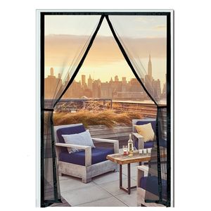 Sheer Curtains Magnetic Door Screen Custom Size Mosquito Net Curtain Fly Insect Automatic Closing Invisible Mesh For Kitchen indoor living room p230812