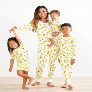 Conjunto de roupas para bebês com certificação Oeko, algodão de bambu, pijama infantil, estampa fofa, puit para pais e filhos