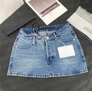 Irregular Denim Skirts Womens Clothing With Rhinestones Letter Fashion Design Short Dress Sexy