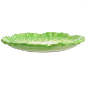 Dinnerware Sets Kitchen Plate Ceramic Serving Cabbage Style Storage Dish Cake Tray