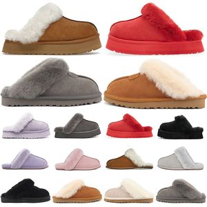 Designer Disquette Ciabatte da neve Stivali Stivaletti Ciabatte in pelliccia da donna Stivale classico con mini piattaforma Slip-on Les Petites Pelle scamosciata Misto lana Comfort Zoccoli invernali Stivaletti con muli