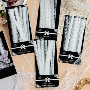 Gift Wrap 30Pcs/pack White Lace Stickers Pack Aesthetic Decorative Ablum Diary Korean PET Sticker For Children Stationery Scrapbook