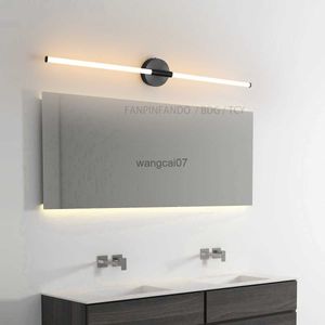 Duvar lambaları Fanpinfando Modern Banyo Aynası Işık Yatak Odası Dresser Aynası LED Işık Yuvarlak Disk Altın/Siyah Akrilik Tüp Sconce Lambası HKD230814