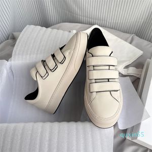 Schuhe Leder-Sneaker runden Zehen Gummi-Sohle-Haken-Loop Casual Style Plain Leder Schnüre-up-Saison Fashion 35-39