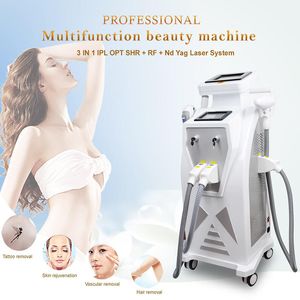 Tela dupla 3 em 1 Máquina a laser multifuncional Três linhas de alta potência 2000w Elight Opt IPL Remoção de pêlos Remoção de tatuagem de tatuagem Skin Whitening Tratamento Equipamento de beleza Equipamento de beleza