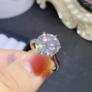 Cluster Rings LAB 5ct Moissanite Ring Large 11x11mm Gem Luxury Design 925 Silver For Lady Birthday Gift Jewelry Box