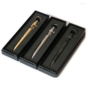 Practical Bolt Action Type Retro Ballpoint Pen Writing Tool Unique Design Gifts U1JA