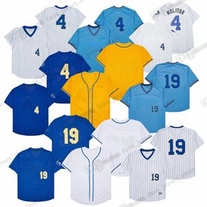 Vintage beyzbol formaları 19 Robin Yount 4 Paul Molitor Blank Blank Sarı Beyaz Dikişli Jersey