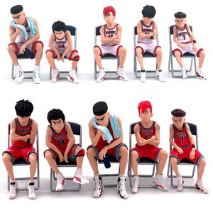 Figure di giocattoli d'azione 5pcsset slam dunk figura pvc kaede rukawa hanamichi sakuragi tovalsori miyagi ryota collection modello auto pendente 230814