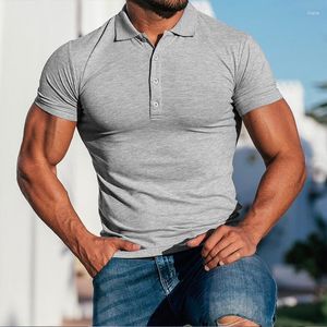 Men's Polos Summer Men Polo Shirt Fashion Clothing Solid Color Business Non-Ironing Bottom Casual Turn Down Collar Short Y2K