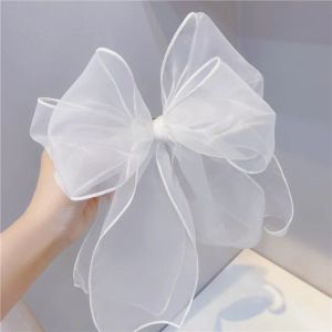 Lace Big Bow Hairpins Ponytail Sweet Hairdressing Princess Spring hairpin Organza Bow Ribbon Braided AccessoriesZZ