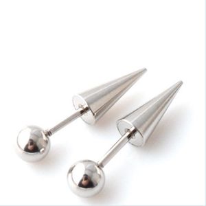 Stud Earrings 6Mm Diameter Round Ball Spike Cone Tip Titanium Steel Men Screw Back Pierced 6 Colors 1878 Q2 Drop Delivery Jewelry Dh6Xq