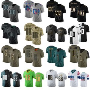 Futebol Custom 3 Nolan Smith Jersey 1 Jalen Hurts 14 Kenneth Ginwell 35 Boston Scott 22 Sermão Trey 2 Darius Slay Jr 7 Haason Reddick 89 Jack Stoll Uniforme Laoying