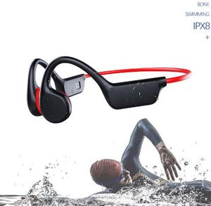 X7 Condução óssea Bluetooth TWS fones de ouvido abertos IPX8 Headset de natação à prova d'água 32G Phone de fone de ouvido de memória para ginástica esportiva Gym de condução