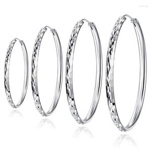 Hoop Earrings KOFSAC Elegant Large Occident Fashion 925 Sterling Silver Jewelry Personality 3cm/4cm/5cm/6cm Diameter Earring