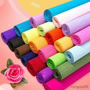 Embrulho de presente 17 cores 250x50cm colorido crepe papel rolo de origami Crepe Crepe Craft Diy Flowers Decoration Presente de papel artesanato R230814