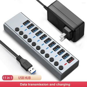 Laddning av USB 3.0 nav splitter aluminiumlegering höghastighetsadapter flera expander multifunktionella dockningsstation för PC