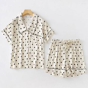 Shortom Women's Sleep abbigliamento Summer Dot 2pcs Shorts Shorts Shorts Abito da notte per abiti da notte per abiti da notte