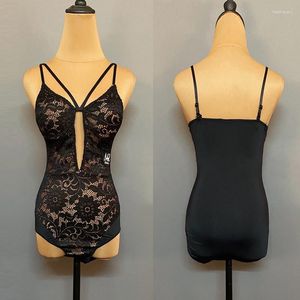 Palco desgaste sexy oco com renda latina dança tops de verão treme de salão de festas de baile de salão feminino feminino trautão dl10853