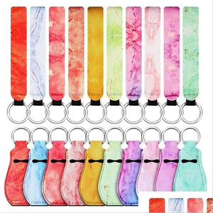 Keychains Bolyards Lipstick Set Neoprene Keys Chain Lip Rouge ao ar livre Proteção portátil Ambiente Smart Er Moda Batons 13 DHM1s