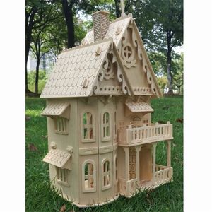 Tools Workshop Wood miniature dollhouse DIY doll house assembled Educational pretend play toys Mini 3D Stereo puzzle house for children girls 230812