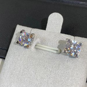 Stud Cuping Charm olağanüstü v Gold 1ct Gem Göz Kazandırıcı Meydan Miissanit Platinit Platinum Plating Aksesuarları Kadın Erkekler