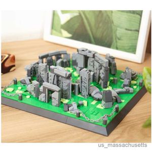 Blöcke City Architecture Model Building Blocks Stonehenge England Mountain Szenen Bauspielzeug für Kinder R230814