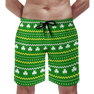 Shorts maschile St Patricks Day Gym Summer Fair Isle Shamrock Sportswear Beach Pants Short Design Drive Casual Design Plus Trunks