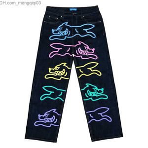 Calça masculina Y2K Jeans Hip Hop Printing Bag Black Denim Pants Men 2023 Novo Harajuku Fashion Rock Punk Feas Wide Foot Rouse de rua Z230815