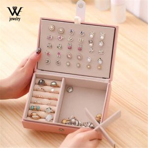 Lady PU Leder Universal Jewelry Organizer Display Travel Case Boxen Portable Box Taste Aufbewahrung 230814