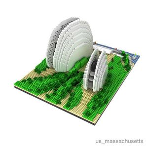 Blocks Diamond Architecture Model Bracks Buildings Sydney Opera House India Micro Micro Construction Toys for Children R230814