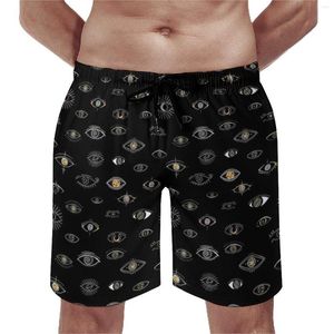 Shorts maschile Mystic Eyes Night Board Evil Eys Moon Sun Pienets Sports Surf Short Short Design Design Plus Trunks da spiaggia di dimensioni