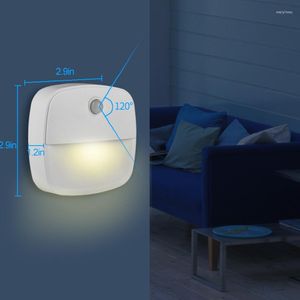 Nocne światła światło Smart Motion Czujnik Bateria Lampa LED do nocnej lampy dla dzieci sypialnia ścieżka toaleta