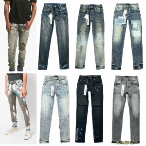 الجينز الأرجواني الجينز الجديد المصمم Ksubi Jeans Genuine Medn Designer Antiacing Slim Fit Jeans