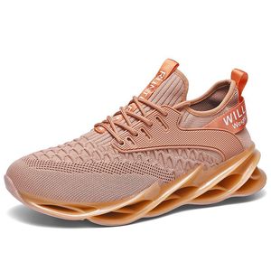 Blad Mensskor Ny vår och höst Flying Mesh Shoes Casual Sports Shoes Fish Scale Tidal Shoes Gym Fashion Designer Mens Running Shoes