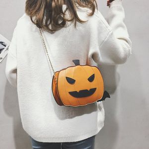 Zabawny łańcuch torby na ramię w kształcie dyni Halloween zabawny kreskówek mody crossbody torba Mała kwadratowa torebka