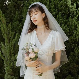 Bridal Veils White Ivory Elegant Two Layers With Comb Cut Edge Soft Wedding Veil Marriage Accessories Veu De Noiva