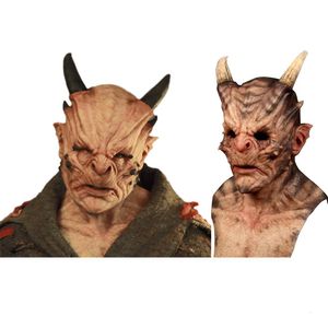 Party Masks Halloween Devil Face Cover Horror Cosplay Headgear Prop Masquerade Performance Costume Props Scary Horns 230814