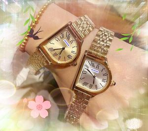 Special Shape Quartz Fashion Women Watch 35x28mm Auto Date Full rostfritt stål Klockkristall Mirror Tank Roman Dial Armband Wristwatch Relogio Feminino gåvor