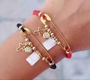 Charm Bracelets Trendy Kupferperlen mit Kreuzarmband Guadalupe Jesus die Jungfrau Maria Religion Schmuck Frauen und Mädchen 230814