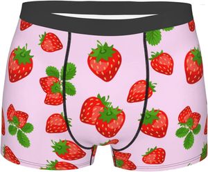 MUITOPANTES MEN Boxer Briefs Strawberry Underwear Thorks Soft respirável cintura larga com bolsa de protuberância para homens meninos