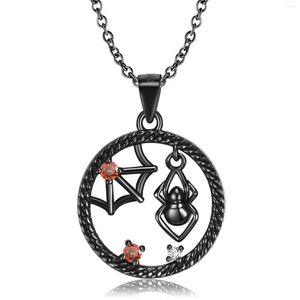 Catene in argento sterling s925 collana web ragno in oro nero elettroplato semplice personalità vuota nicchia estetica del vento scuro