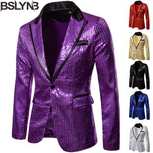 Sumpe da uomo Blazer Fashion Wequen One Botton Abbigliamento Uomini Bling glitter Nightclub Prom DJ Blazer Maschio Stage Abiti per cantanti 230814