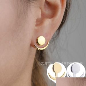 Stud Crescent Moon Ear Studs Jewelry Fashion Słodka prosta hojna osobowość kobieta akcesoria Prezenty 0 9HS K2 Drop dostawa dhwih