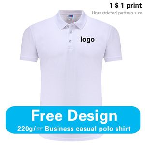 Polos masculinos Camisa de pólo de verão masculino de manga curta de manga curta logotipo do grupo personalizado homens e mulheres design bordados