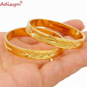 Bangle adixyn 2st/partier baby armband guld färg armband pojke flickor barn armband dubai afrikanska födelsedagspresenter n070119 230814