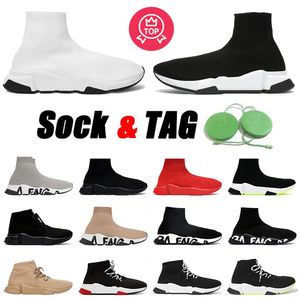 2023 Sock shoes designer for men women casual shoes speed trainer socks boot speeds shoe runners sneakers Knit Women 1.0 Walking triple Black White Red boots Sports
