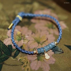 Очарование браслетов винтажное стиль натуральный браслет из голубых нефрито