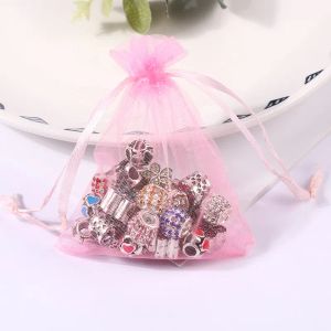 Bolsa de organza branca embrulhar sacolas de favor do casamento 9x12cm 500 pcs