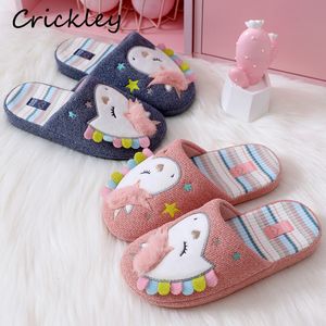 Slipper Tecknad film enicorn flickor tofflor Spring Autumn Princess Cotton Kids Home Shoes Högkvalitativ inomhus mjuka icke -slip barn 230814